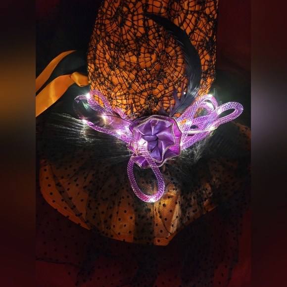 NIB Light Up Witch Hat costume full moon halloween women - Picture 2 of 12